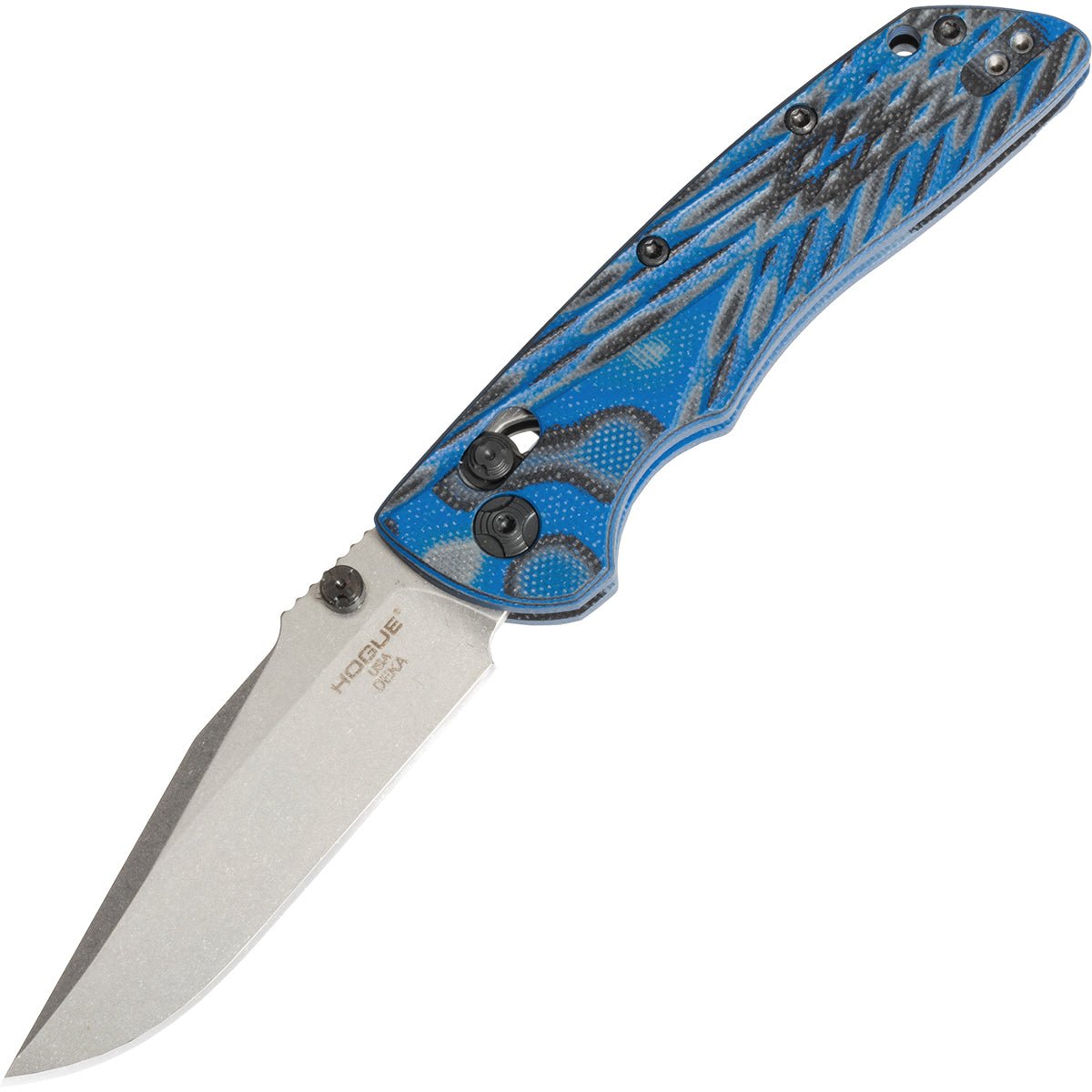 Hogue Deka Manual Folder 3.25" Clip Point Blade Knife with Tumbled Finish - Forza Sports