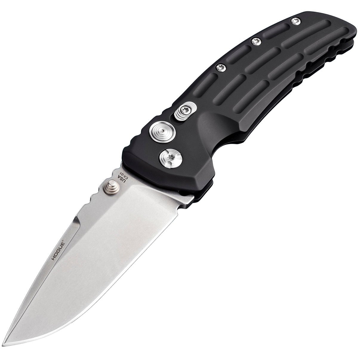 Hogue EX - 01 Manual Folder 3.5" Drop Point Blade Knife - Matte Black - Forza Sports
