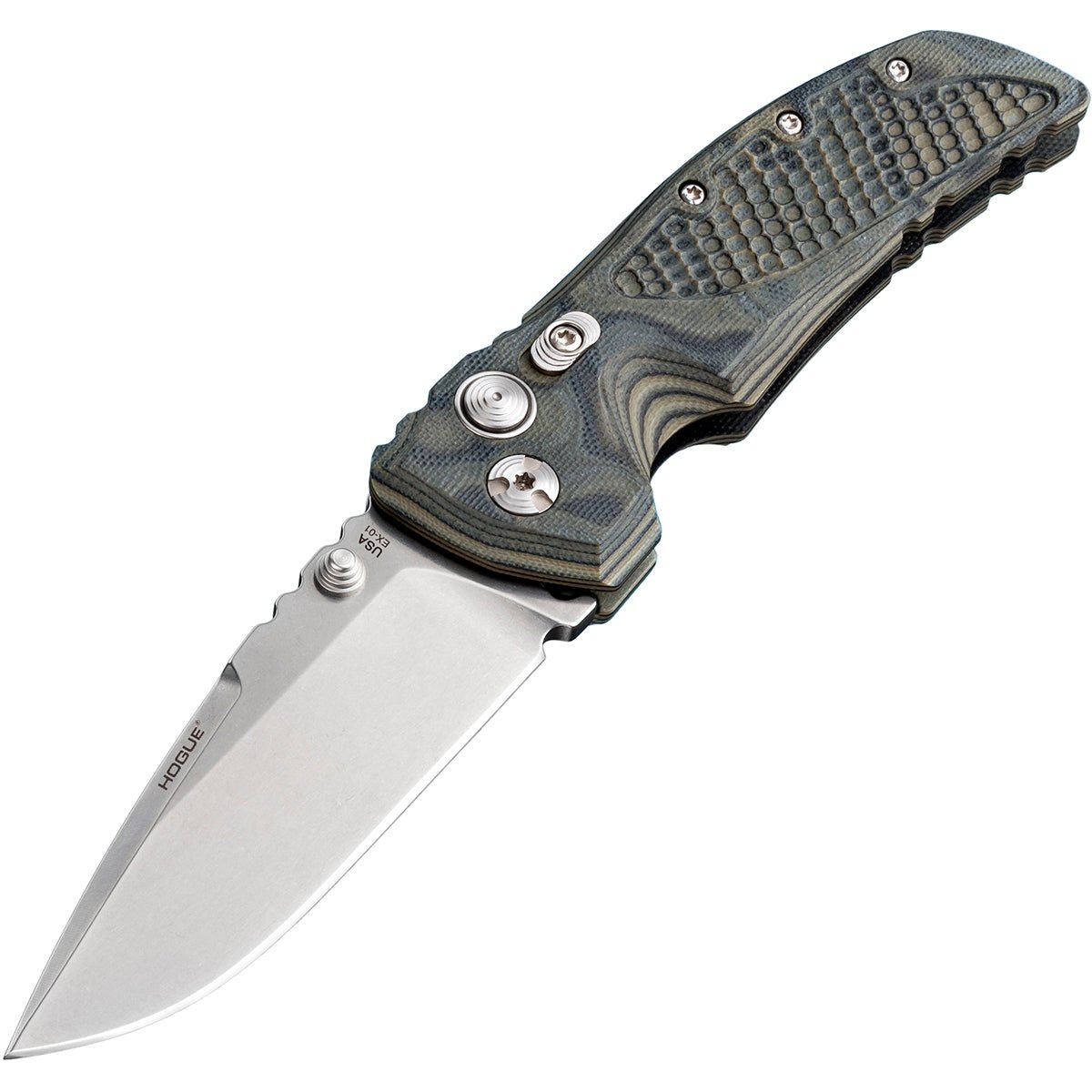 Hogue EX - 01 Manual Folder 3.5" Drop Point Blade Knife - Green - Forza Sports