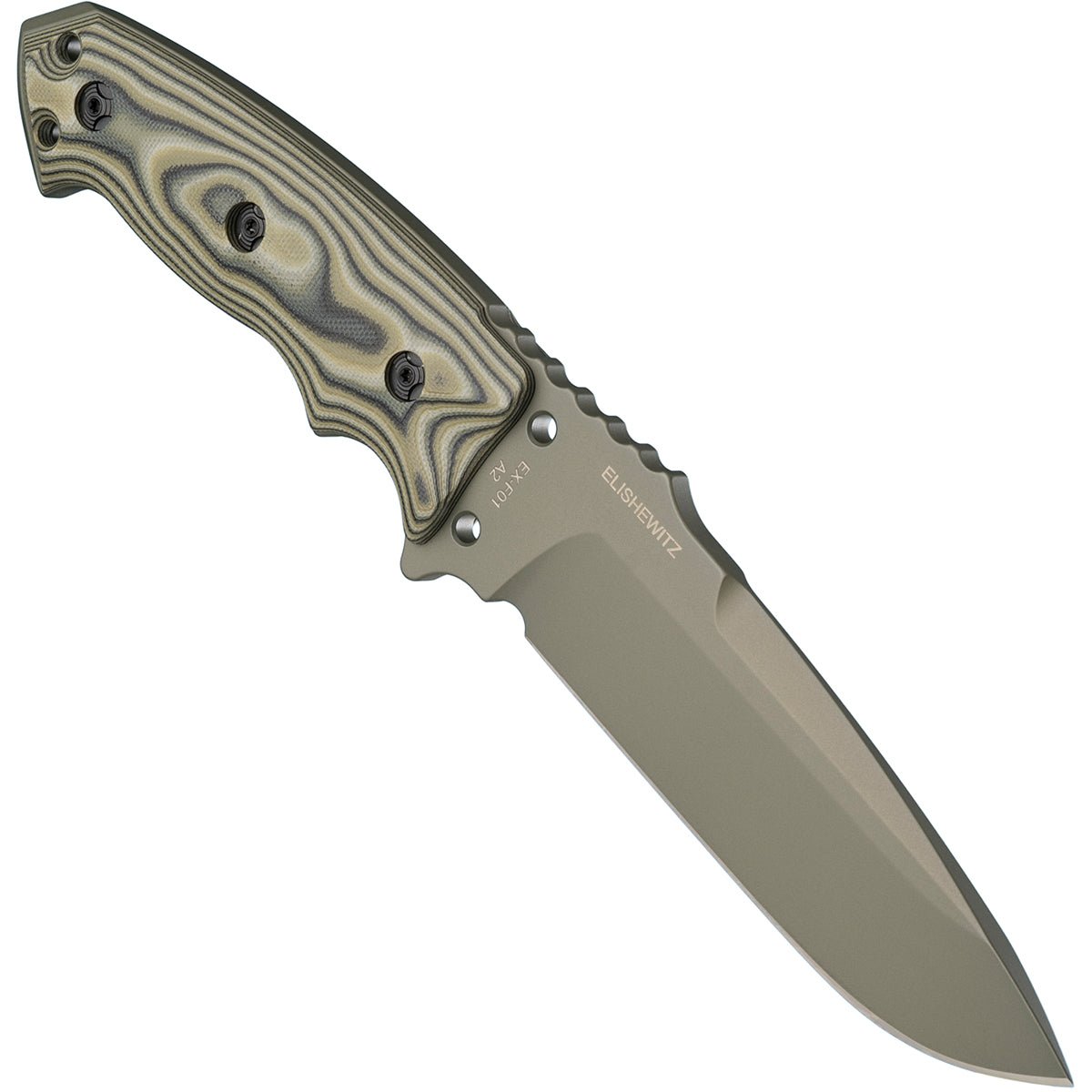 Hogue EX - F01 Fixed Blade 5.5" Drop Point Blade Knife - OD Green - Forza Sports