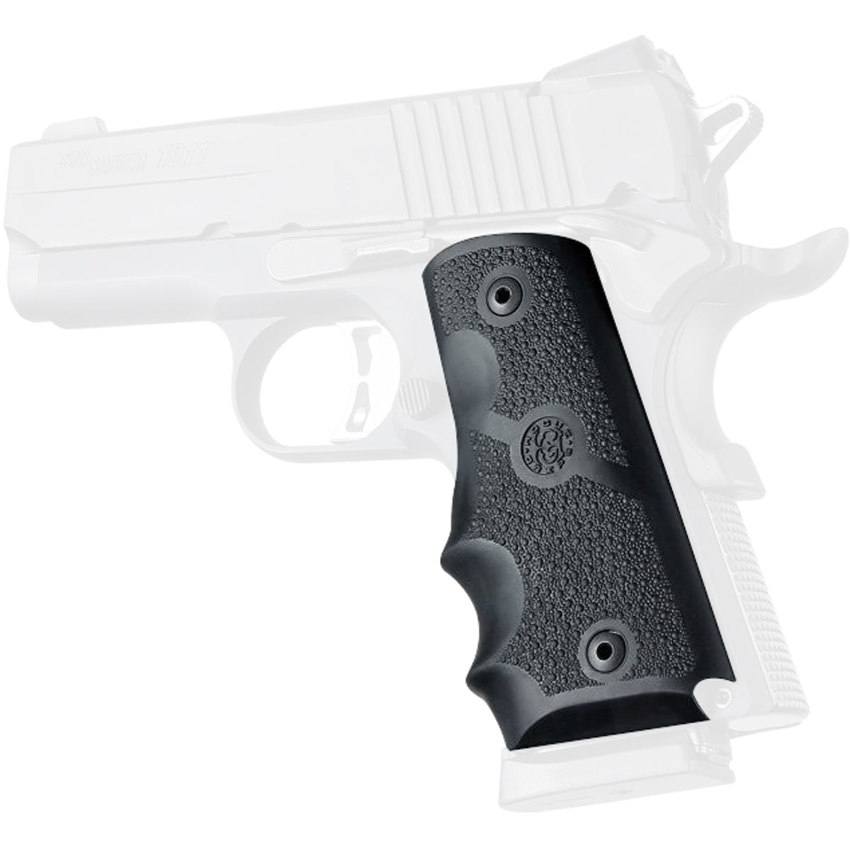 Hogue 1911 Officers Model Rubber Grip with Finger Grooves - Forza Sports
