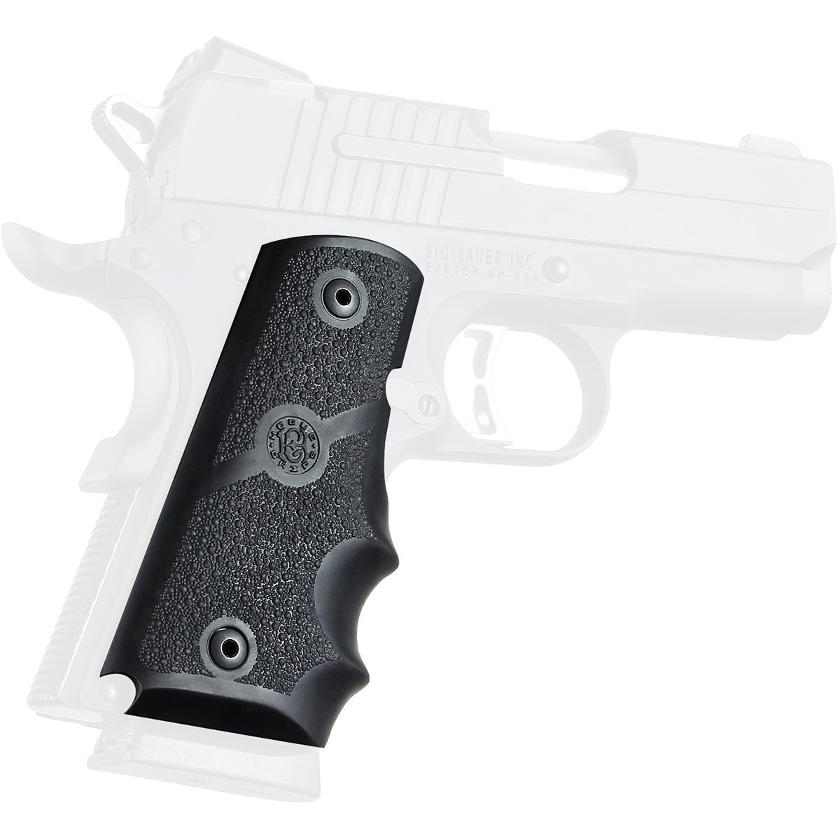 Hogue 1911 Officers Model Rubber Grip with Finger Grooves - Forza Sports