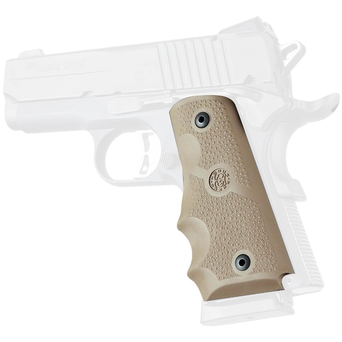 Hogue 1911 Officers Model Rubber Grip with Finger Grooves - Forza Sports