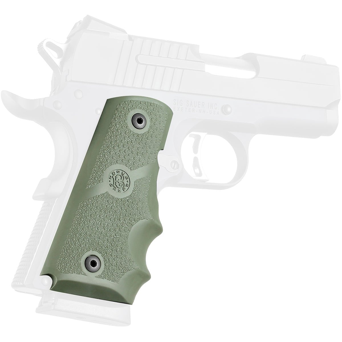 Hogue 1911 Officers Model Rubber Grip with Finger Grooves - Forza Sports