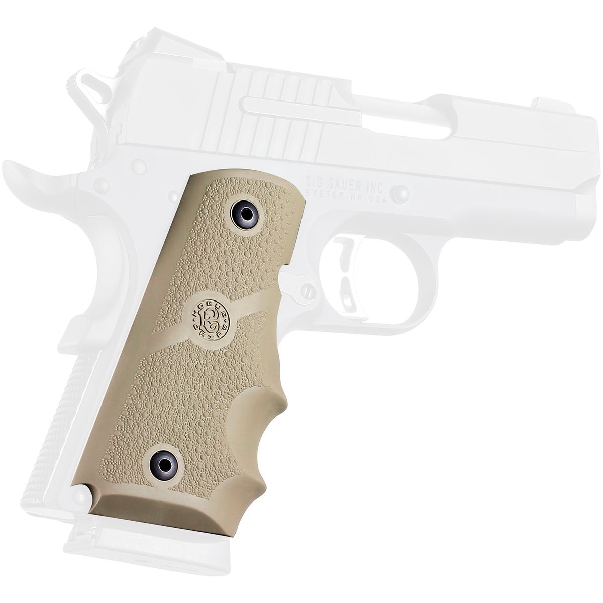 Hogue 1911 Officers Model Rubber Grip with Finger Grooves - Forza Sports