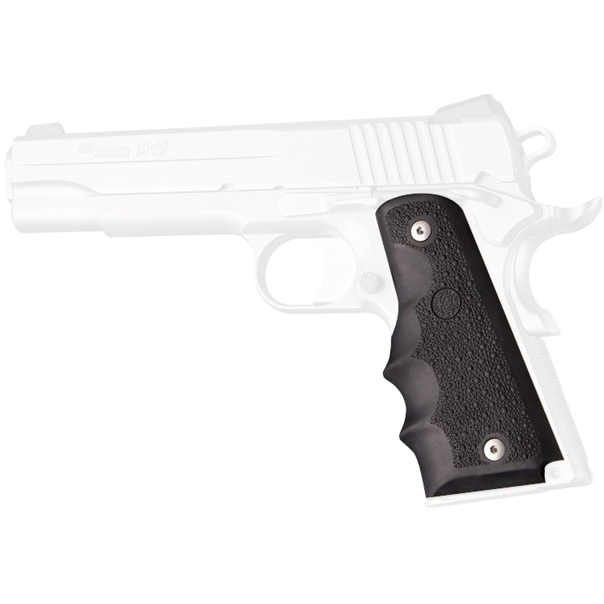 Hogue 1911 Government Model Cobblestone OverMolded Rubber Grip w/ Finger Grooves - Forza Sports