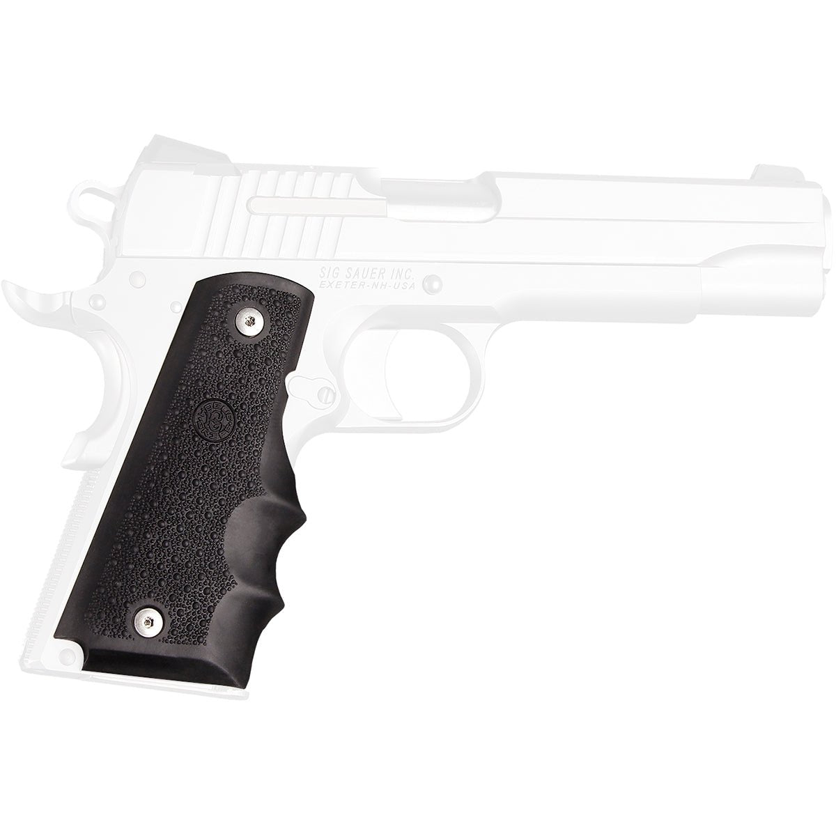 Hogue 1911 Government Model Cobblestone OverMolded Rubber Grip w/ Finger Grooves - Forza Sports