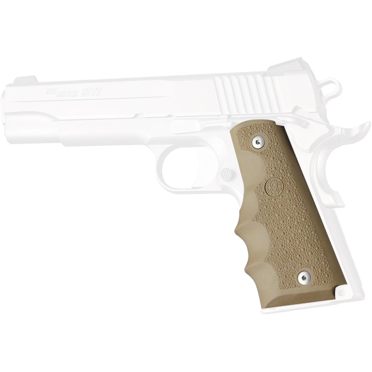 Hogue 1911 Government Model Cobblestone OverMolded Rubber Grip w/ Finger Grooves - Forza Sports