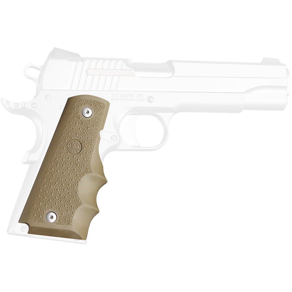 Hogue 1911 Government Model Cobblestone OverMolded Rubber Grip w/ Finger Grooves - Forza Sports