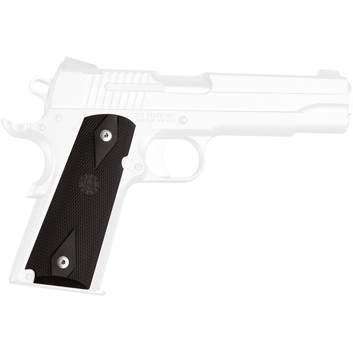 Hogue 1911 Government Model Checkered Over Molded Rubber Grip Panels - Forza Sports