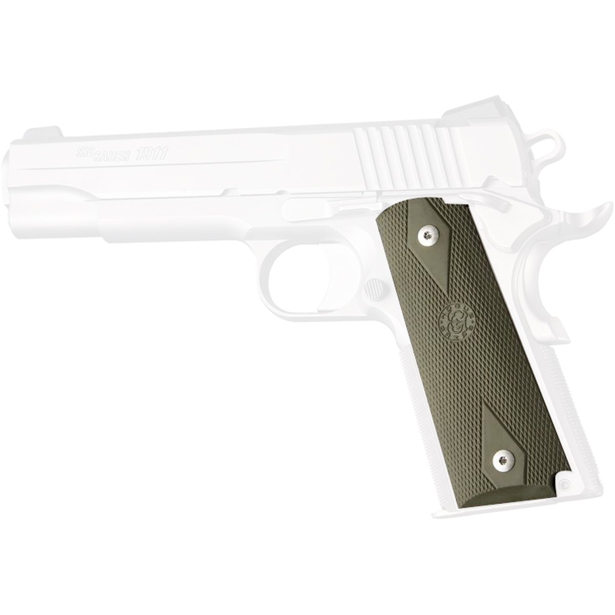 Hogue 1911 Government Model Checkered Over Molded Rubber Grip Panels - Forza Sports