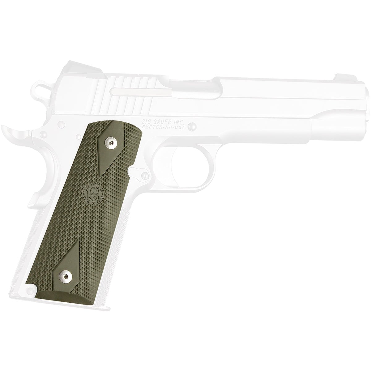 Hogue 1911 Government Model Checkered Over Molded Rubber Grip Panels - Forza Sports