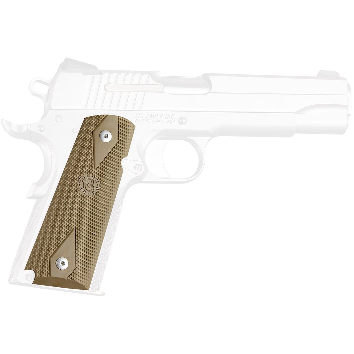 Hogue 1911 Government Model Checkered Over Molded Rubber Grip Panels - Forza Sports