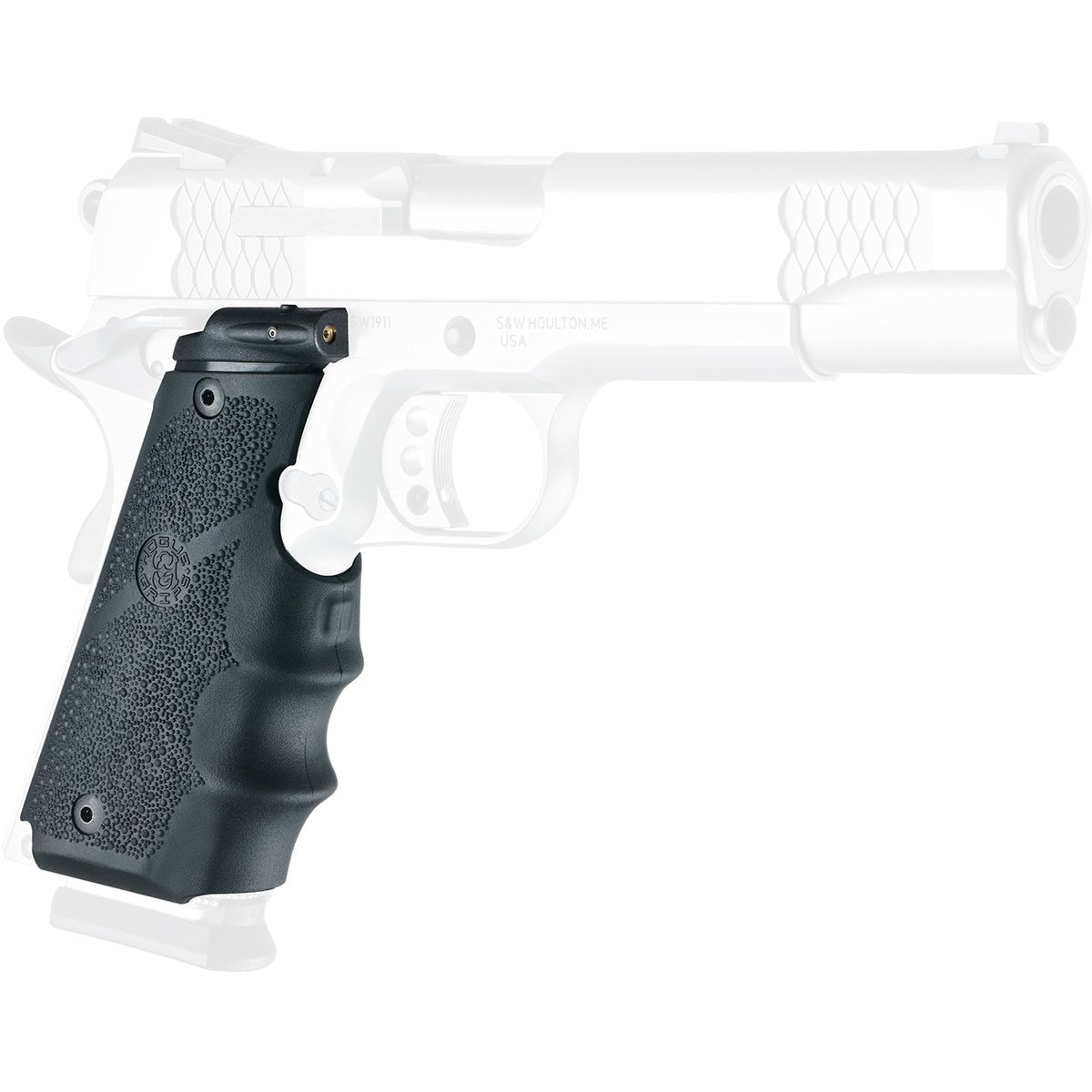 Hogue Red Laser Enhanced Grip for 1911 Govt. Model Overmolded Rubber Grip - Black - Forza Sports