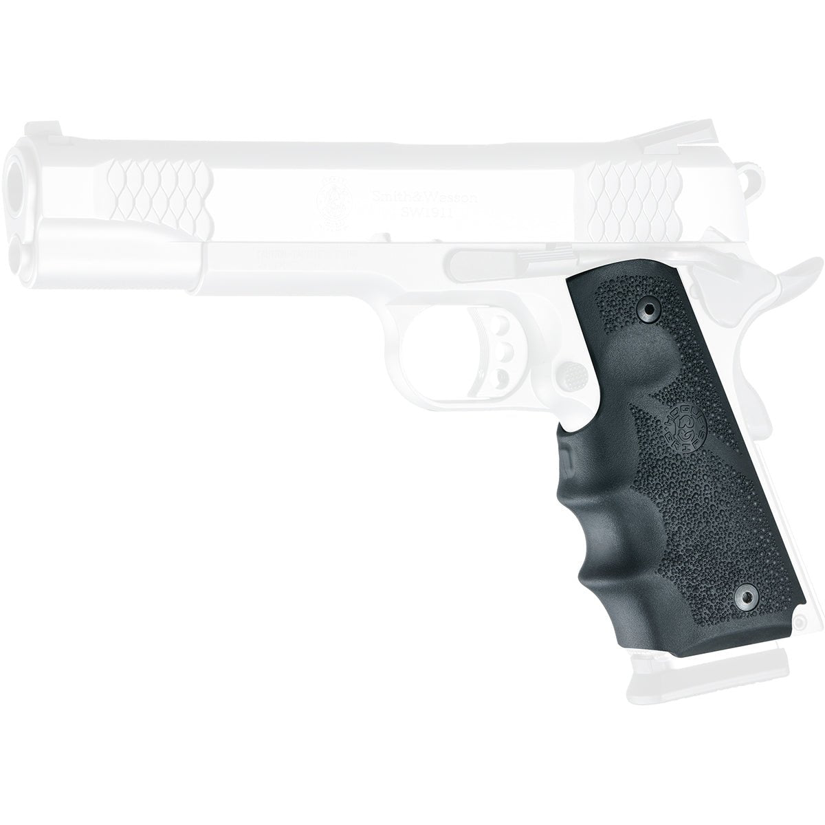 Hogue Red Laser Enhanced Grip for 1911 Govt. Model Overmolded Rubber Grip - Black - Forza Sports