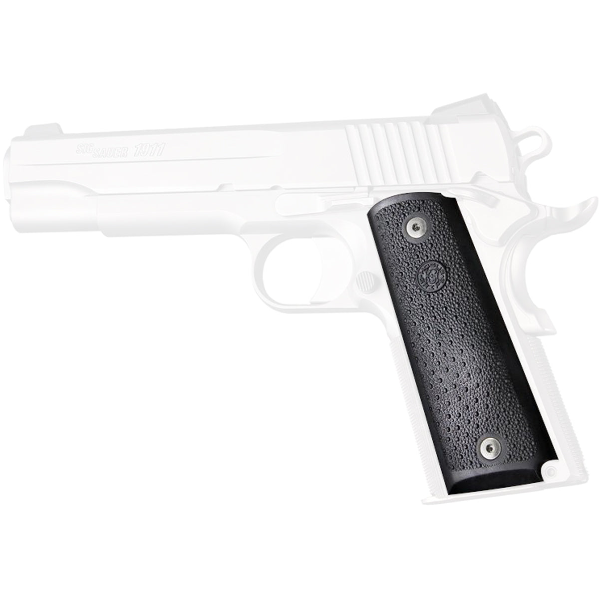 Hogue 1911 Govt. Model OverMolded Nylon Grip Panels w/ Palm Swells - Black - Forza Sports
