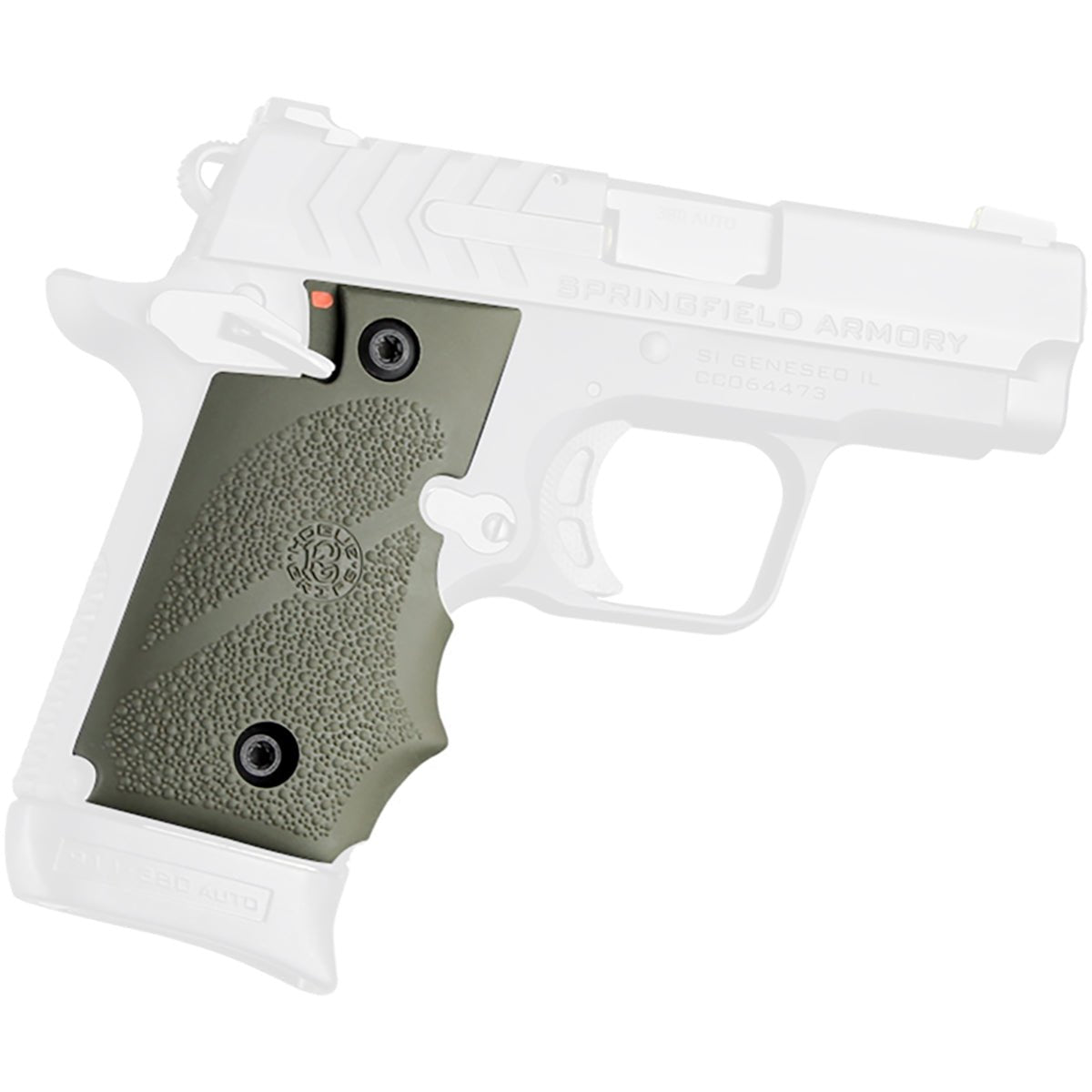 Hogue Springfield Armory 911 .380 Ambi Safety Rubber Grip with Finger Grooves - Forza Sports