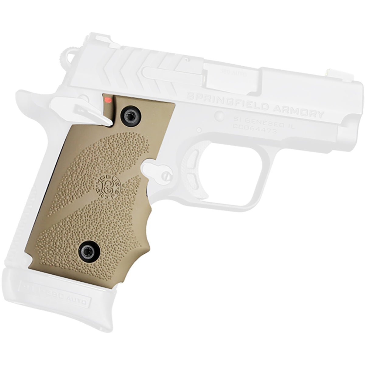 Hogue Springfield Armory 911 .380 Ambi Safety Rubber Grip with Finger Grooves - Forza Sports