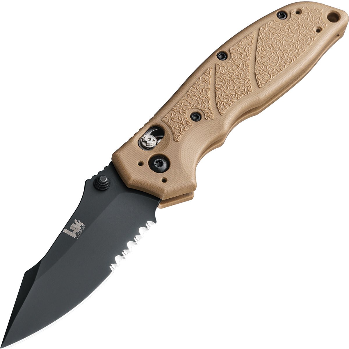 Hogue HK Exemplar Manual Folder 3.25" Partially Serrated Clip Point Blade Knife - Forza Sports