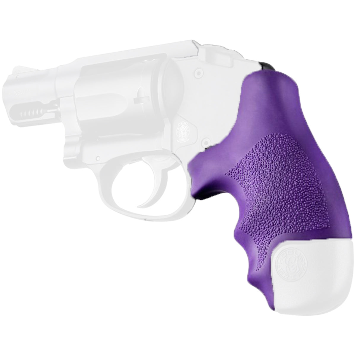 Black gun rubber tamer grip on a white background