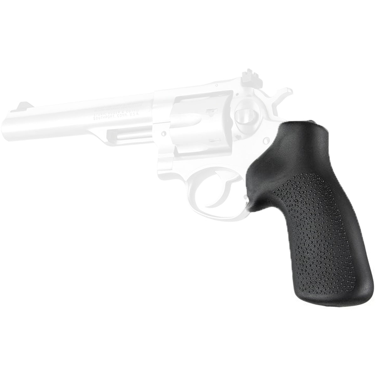 Hogue Ruger GP100/Super Redhawk No Finger Groove Rubber Grip - Black - Forza Sports