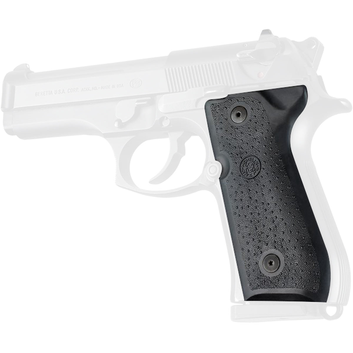 Hogue Beretta 92/96 series Rubber Grip Panels - Black - Forza Sports