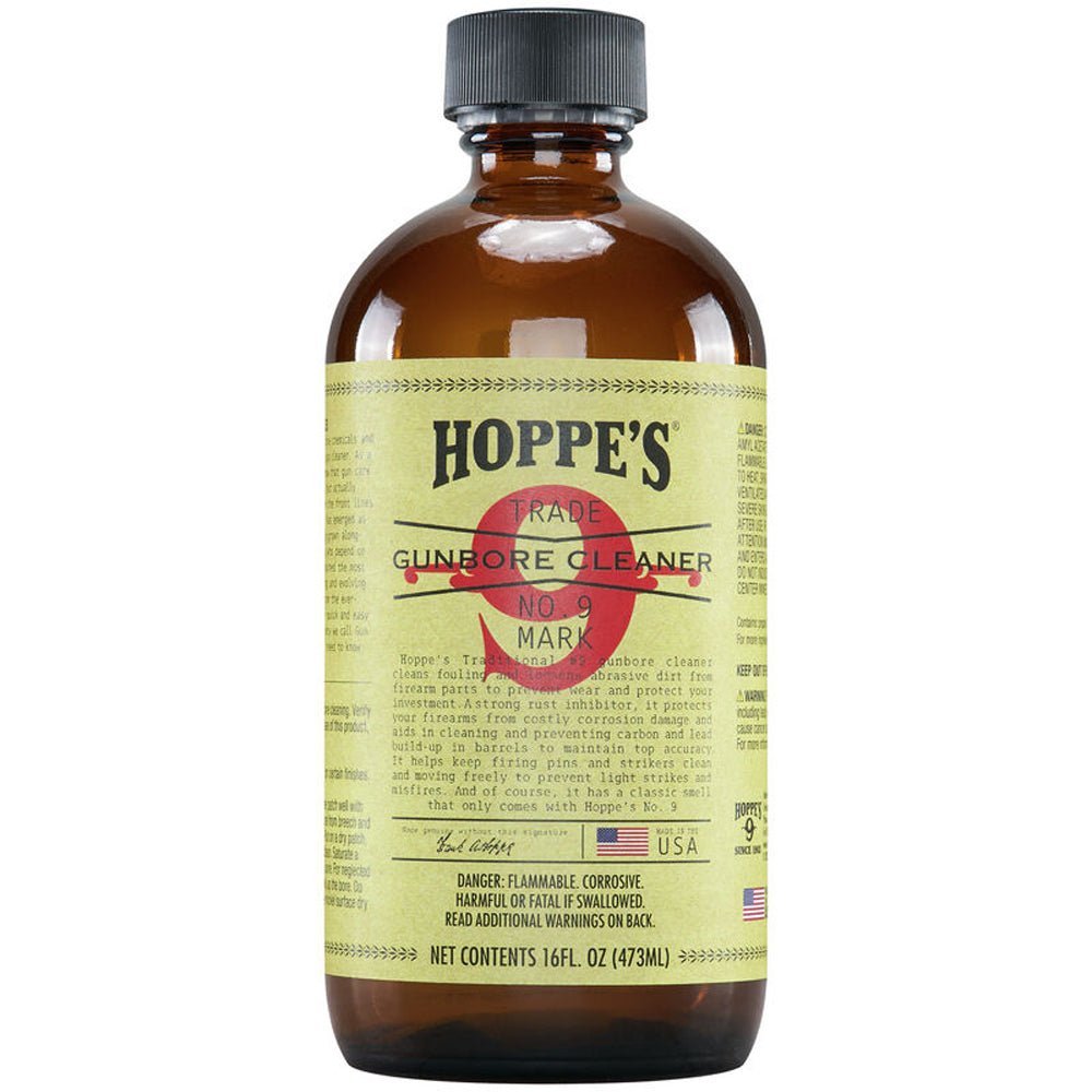 Hoppe's 16 oz. No. 9 Gun Bore Cleaner Glass Bottle - Forza Sports