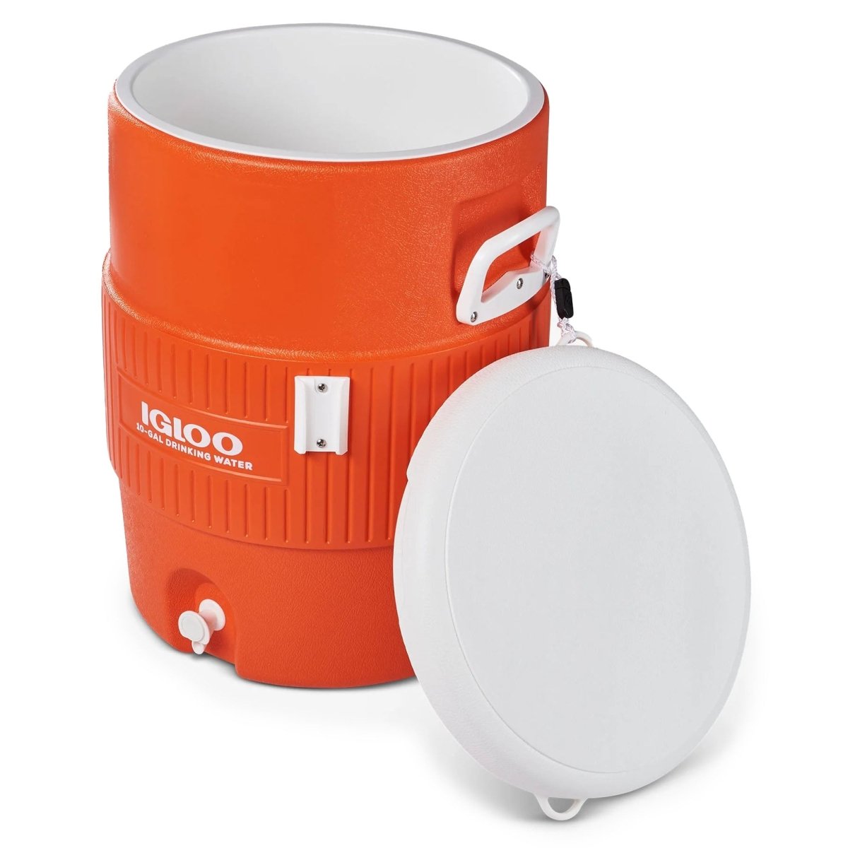 IGLOO 10 Gallon Seat Top Water Jug With Cup Dispenser, Orange - Forza Sports