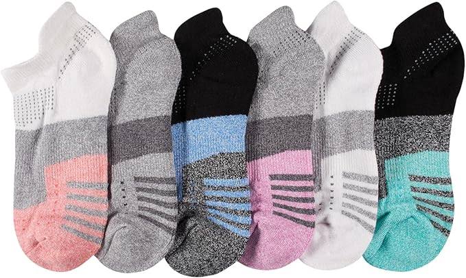 Set of colorful socks with various patterns on a white background