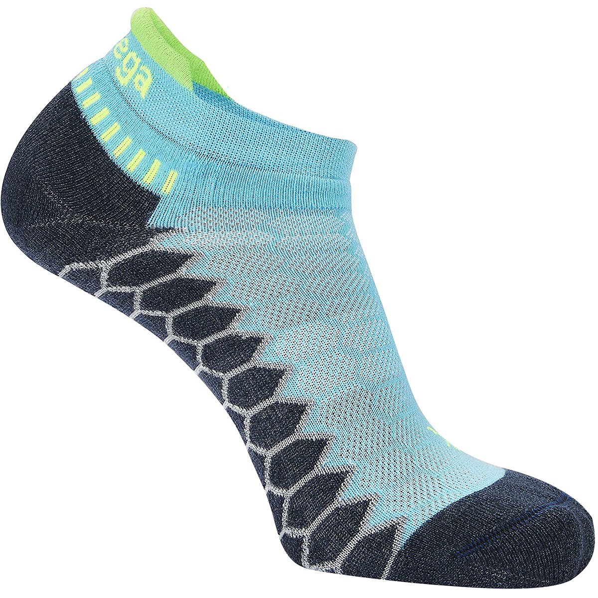 Balega Silver No Show Performance Running Socks - Aqualine/Charcoal - Forza Sports
