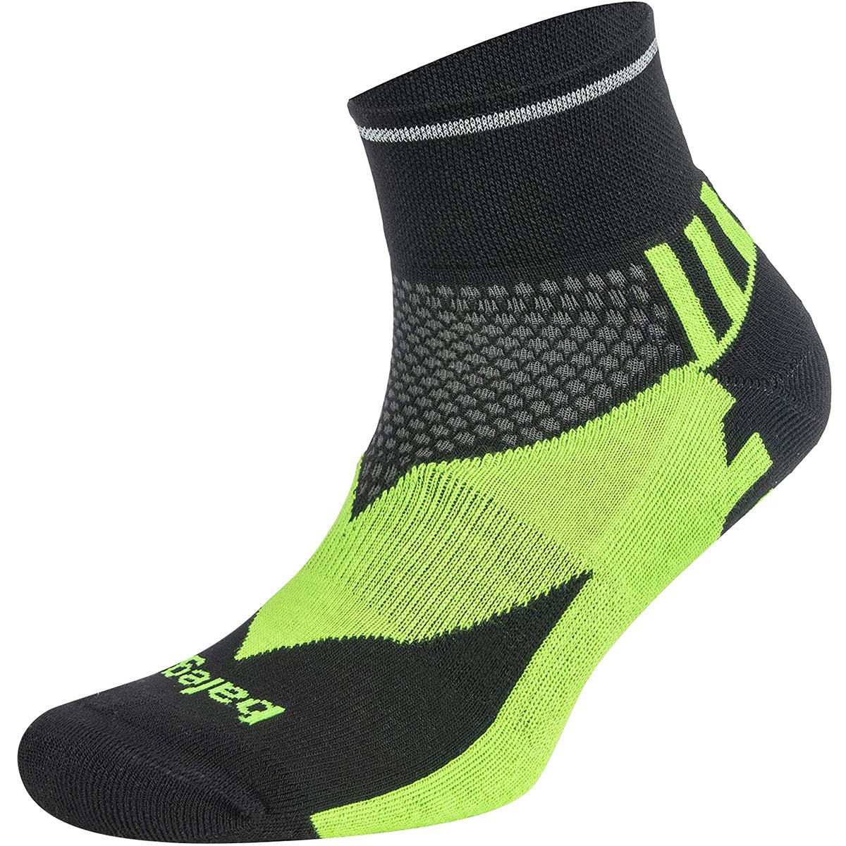 Balega Enduro Reflective Quarter Length Running Socks - Black/Neon Green - Forza Sports