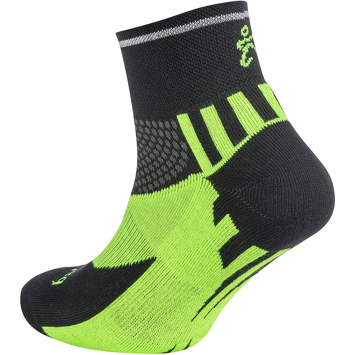 Balega Enduro Reflective Quarter Length Running Socks - Black/Neon Green - Forza Sports