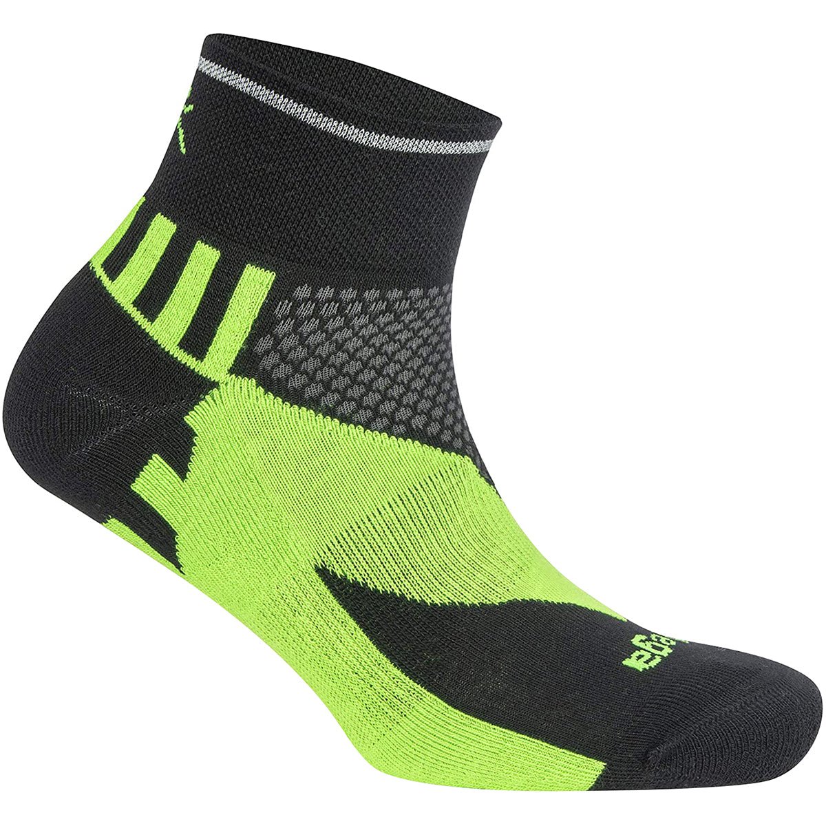 Balega Enduro Reflective Quarter Length Running Socks - Black/Neon Green - Forza Sports