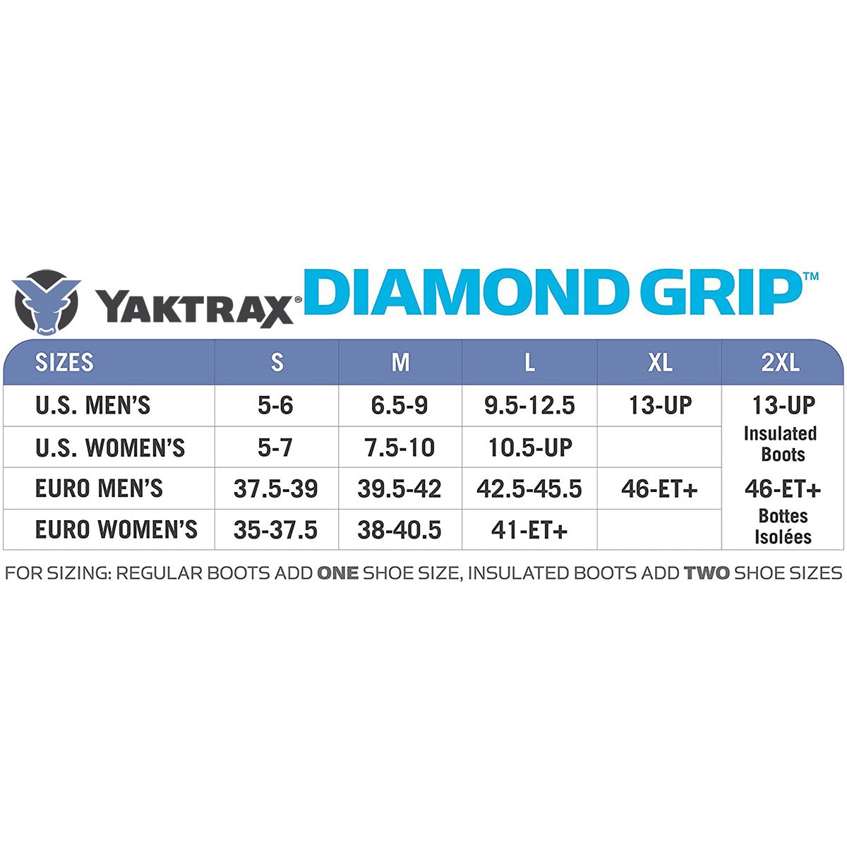 Yaktrax Diamond Grip Winter Traction Cleats for Snow and Ice - Black - Forza Sports