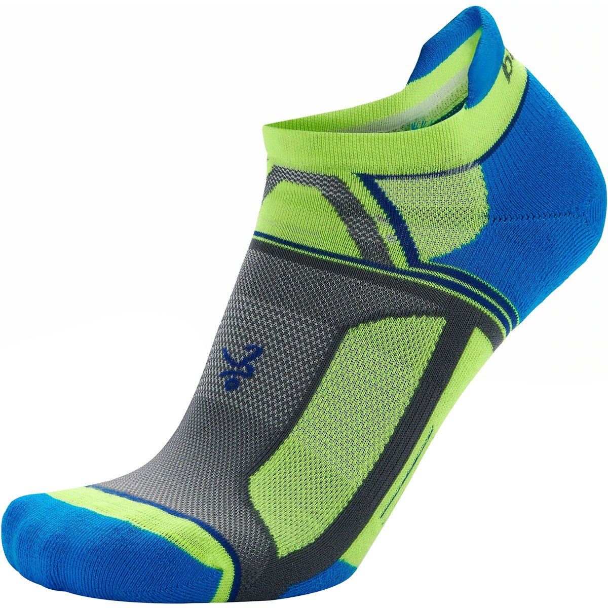 Balega Hidden Contour Recycled No Show Running Socks - Ethereal Blue/Neon Lime - Forza Sports