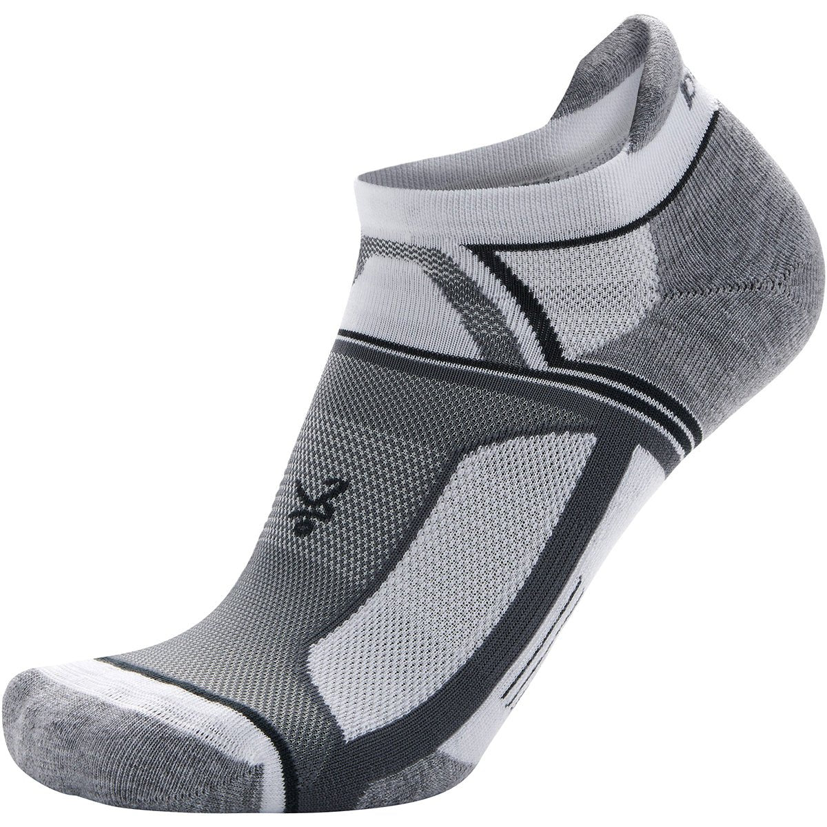 Balega Hidden Contour Recycled No Show Running Socks - White/Gray - Forza Sports