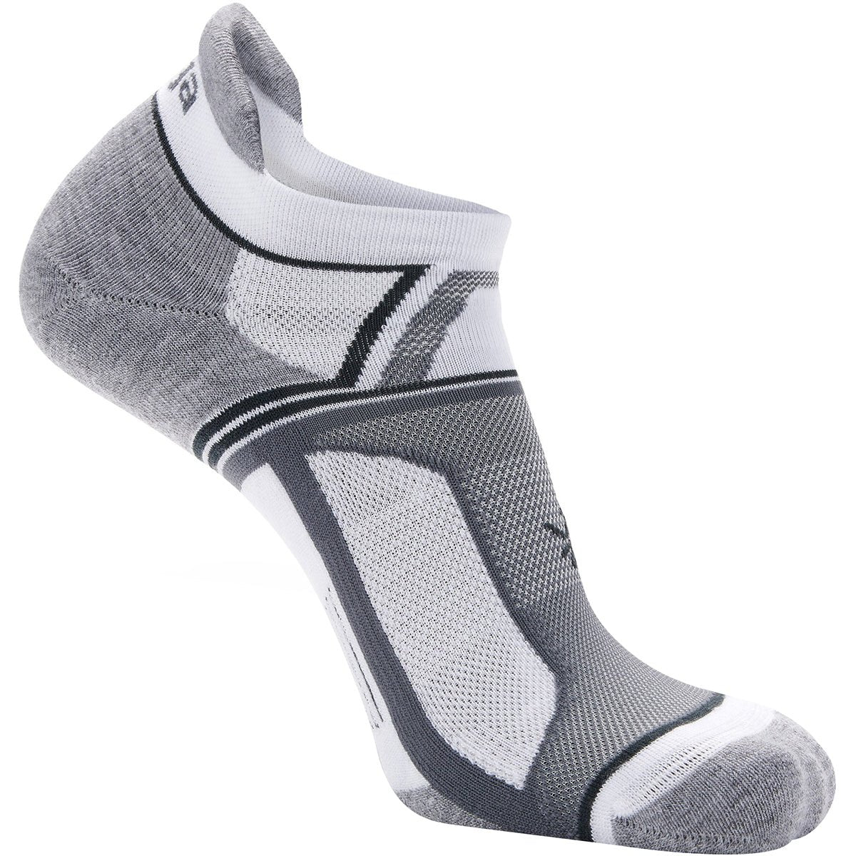Balega Hidden Contour Recycled No Show Running Socks - White/Gray - Forza Sports