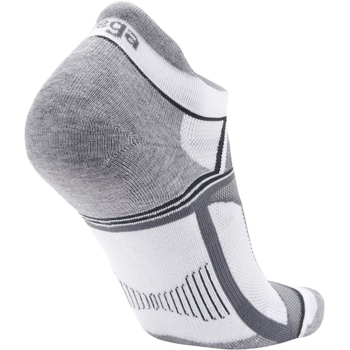 Balega Hidden Contour Recycled No Show Running Socks - White/Gray - Forza Sports