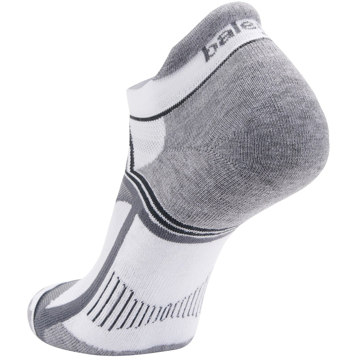 Balega Hidden Contour Recycled No Show Running Socks - White/Gray - Forza Sports