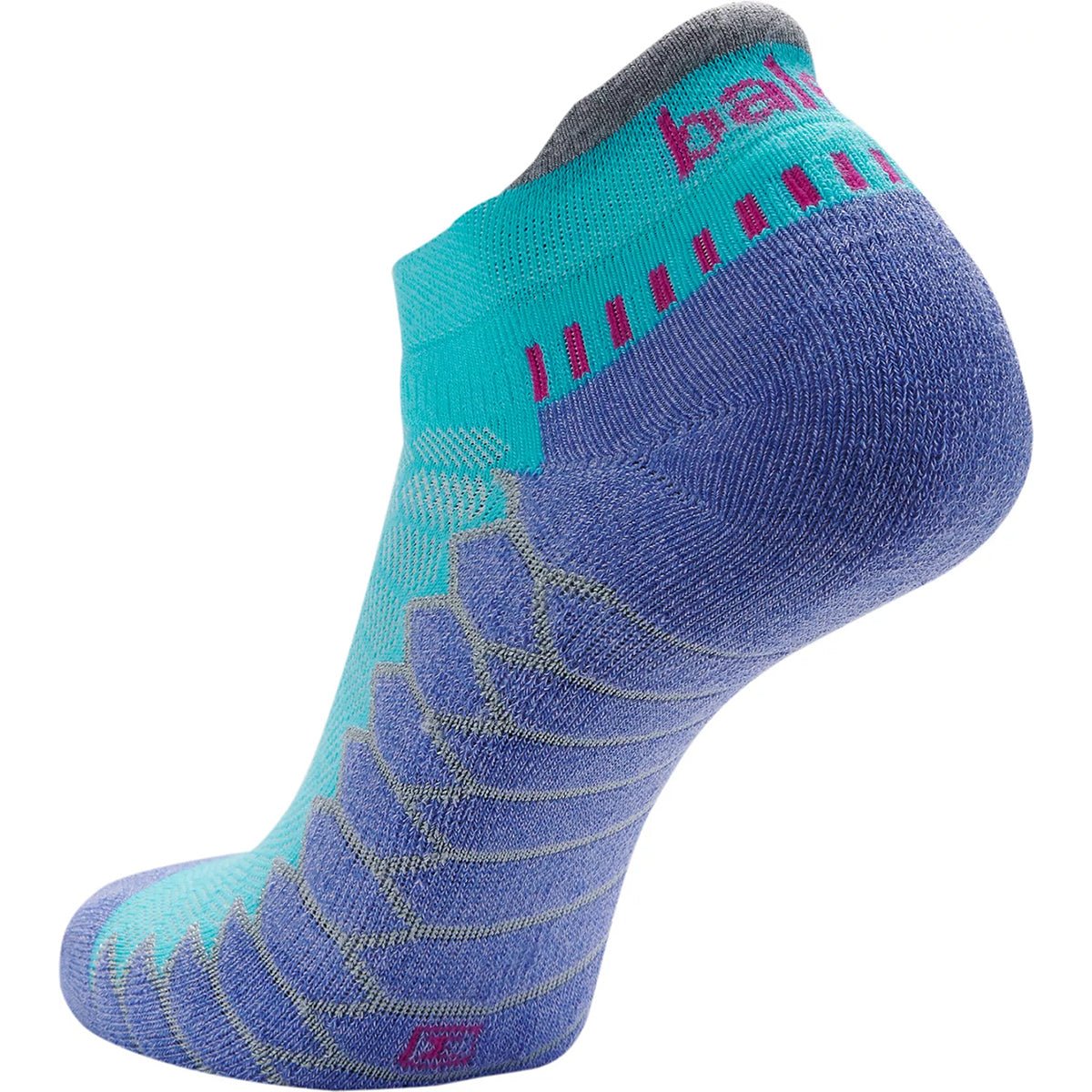 Balega Silver No Show Running Socks - Neon Aqua/Lavender - Forza Sports