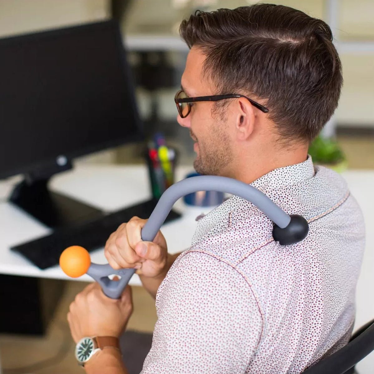 TriggerPoint AcuCurve Cane Massager - Gray/Orange - Forza Sports