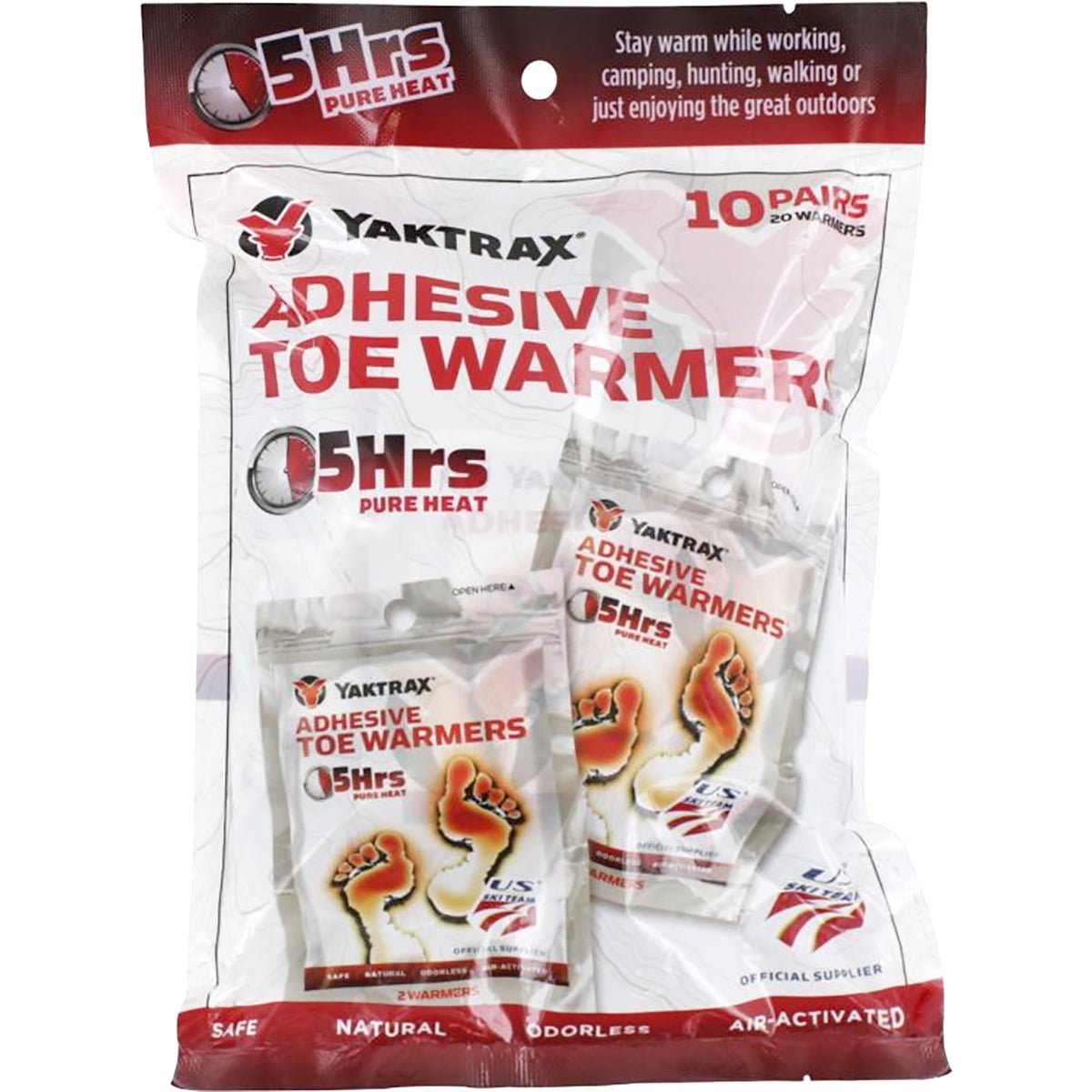 Yaktrax Adhesive Air Activated Natural Toe Warmers - 10 - Pack - Forza Sports