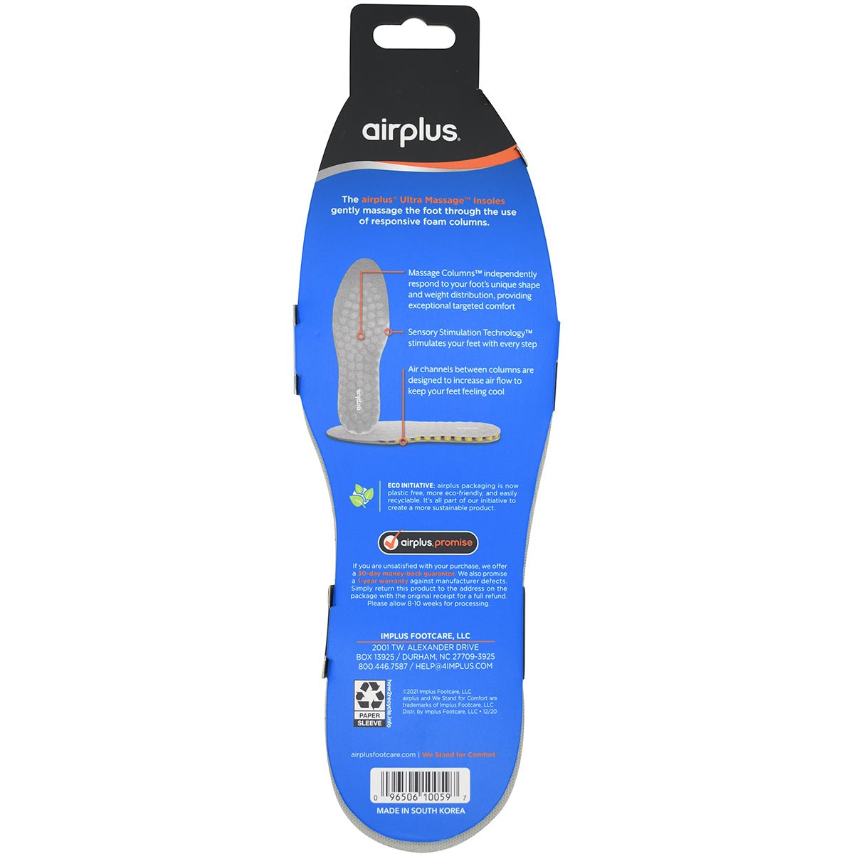 Airplus Ultra Massage Active Cushioning Full Length Shoe Insoles - Men's 7 - 13 - Forza Sports