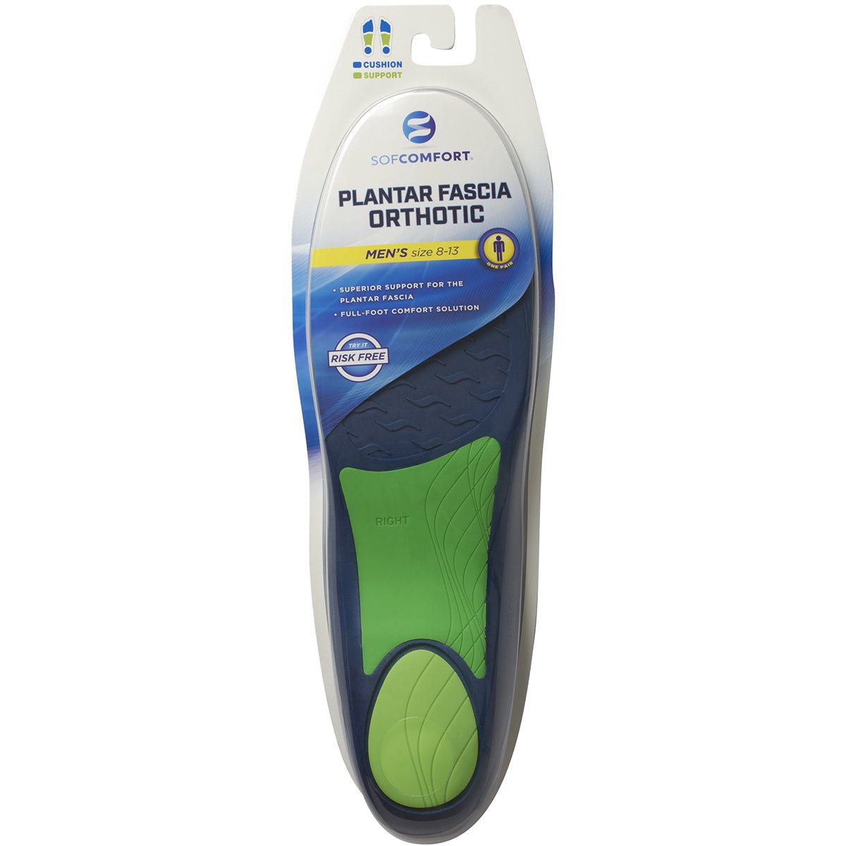 Sof Comfort Full Length Plantar Fascia Orthotic Insoles - Forza Sports