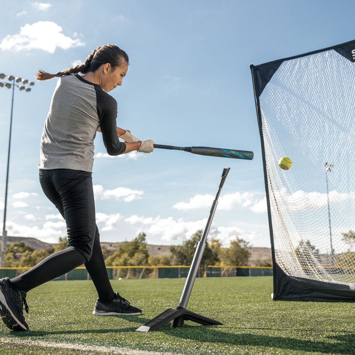 SKLZ Launch Tee Elite Baseball Training Aid - Black/Gunmetal - Forza Sports