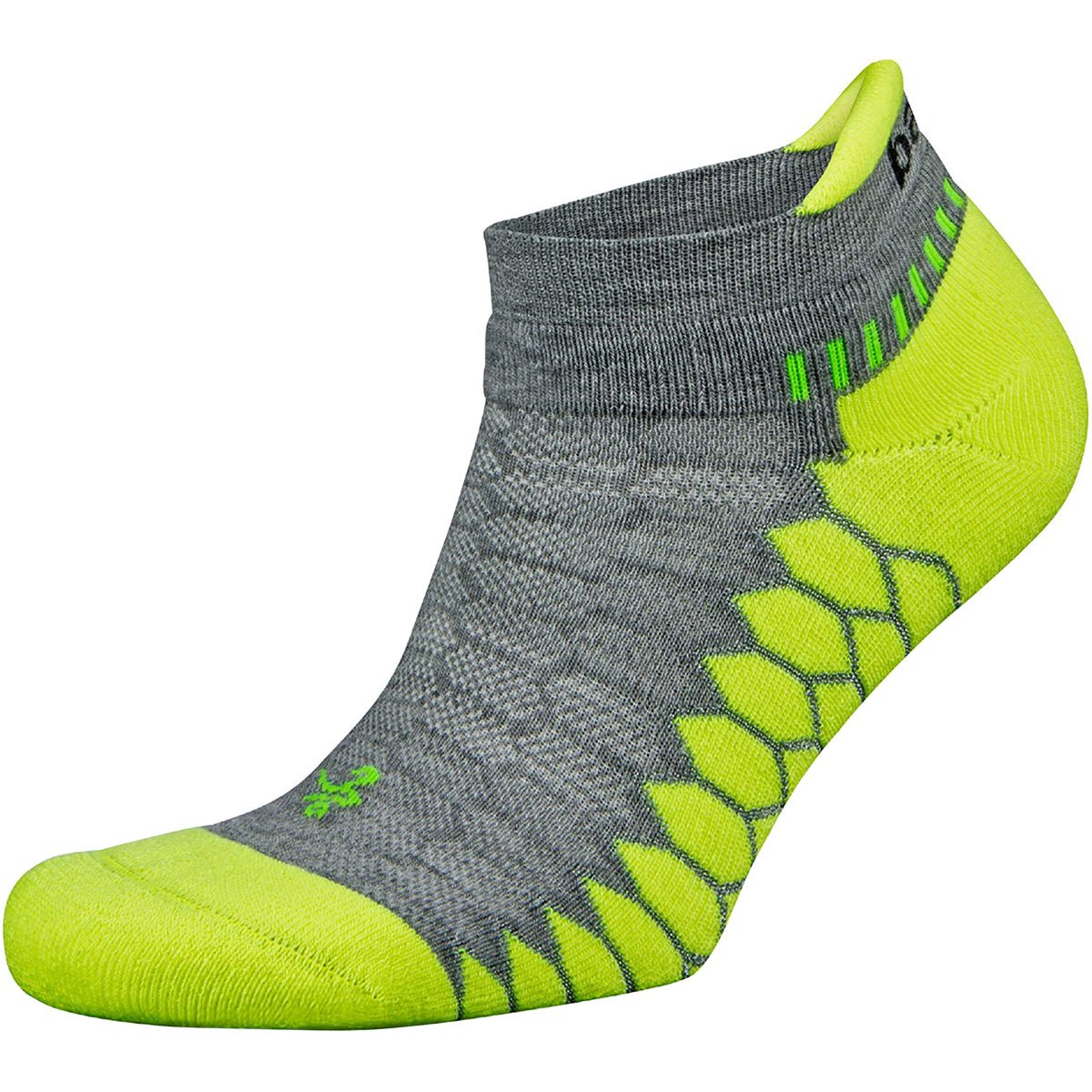 Balega Silver No Show Running Socks - Midgray/Neon Lime - Forza Sports