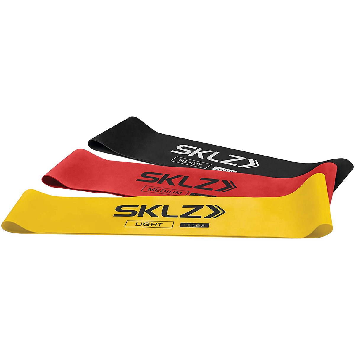 SKLZ Elite Mini Exercise Resistance Bands 3 - Pack - Red/Black/Yellow - Forza Sports