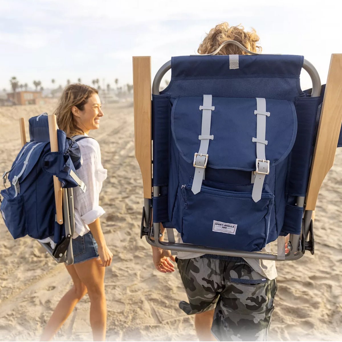 Sport - Brella SunSoul Folding Backpack Beach Chair - Navy - Forza Sports