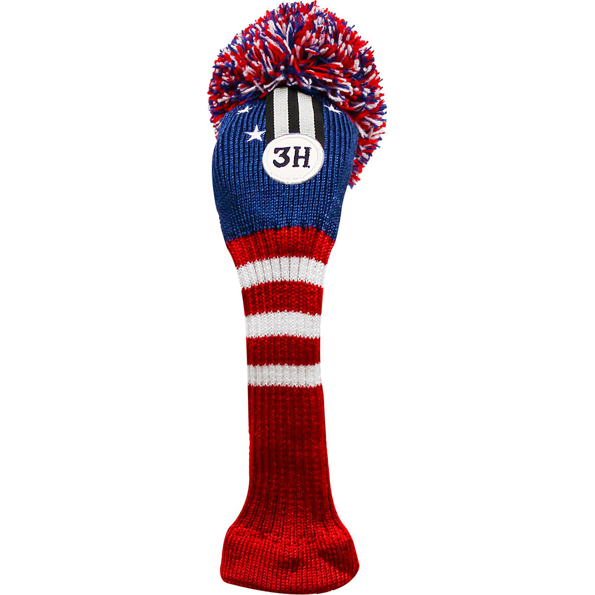 IZZO Vintage Knitted Golf Club Headcover - Red/White/Blue IZZO Golf