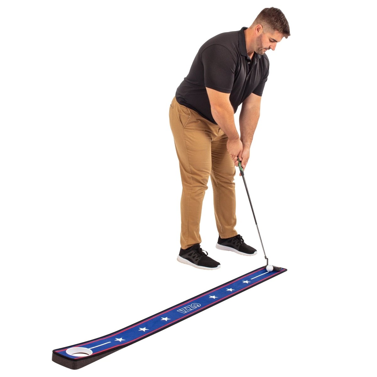 Izzo Golf Patriotic Putting Mat - 6" X 6' - Red/White/Blue - Forza Sports
